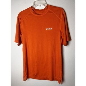 DULUTH Shirt Mens Small Orange Alaskan Hardgear Short Sleeve Gym Hiking EUC